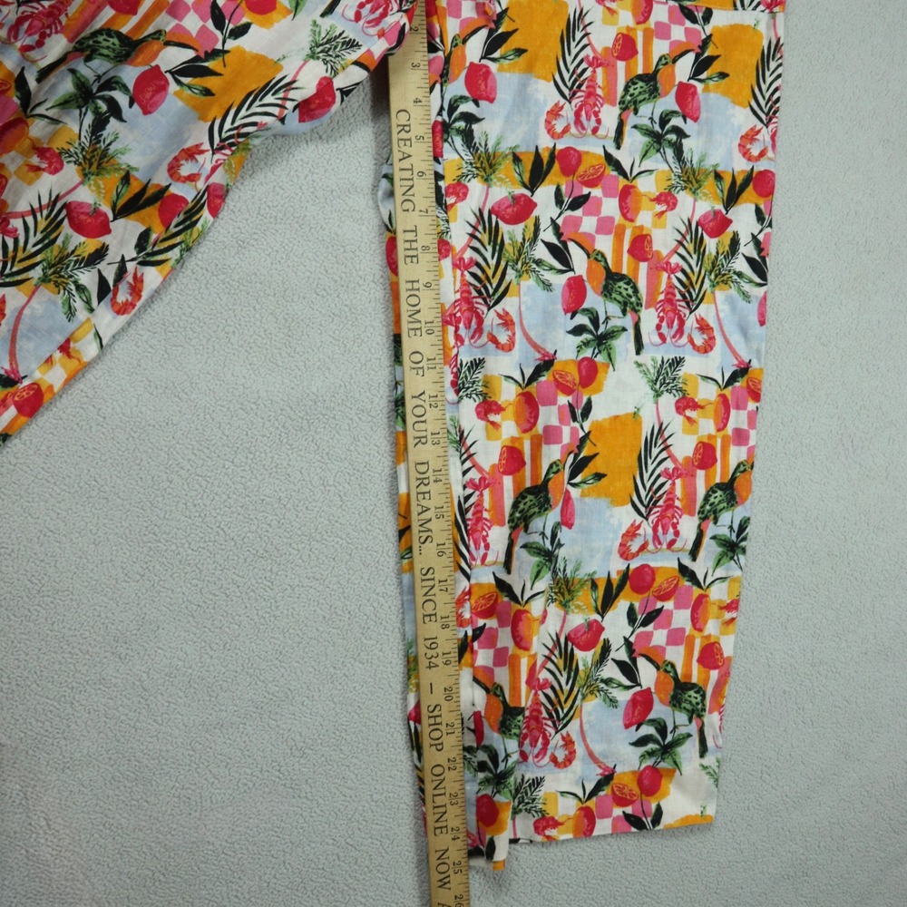 C&C California Womens 100% Linen Tropical Print Wide Leg Vacation Pants S NWT - Picture 6 of 6